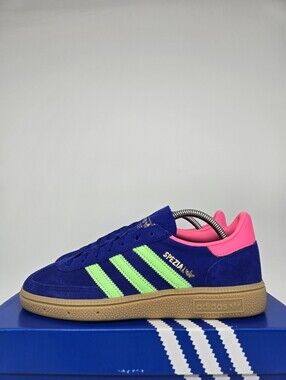 adidas Women's Handball Spezial JP8721 Lucid Blue Lime Burst Shoes Size 5.5